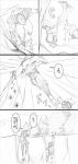  comic dio_brando graphite_(medium) highres jojo_no_kimyou_na_bouken jonathan_joestar jumping mountain parody traditional_media translation_request utano 