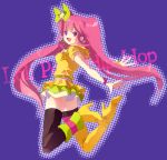  1girl aino_megumi alternate_form boots bow cure_lovely earrings hair_bow hair_ornament happinesscharge_precure! jewelry lollipop_hip_hop long_hair magical_girl mismatched_footwear pink_eyes pink_hair precure skirt smile solo star star_earrings thigh-highs twintails very_long_hair wrist_cuffs 