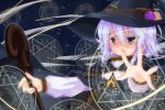  blue_hair hands_out hat magic_circle maoyuu_maou_yuusha onna_mahoutsukai_(maoyuu) red_eyes staff wizard_hat 