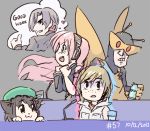  animal_ears bkub_(style) cat_ears chen commentary earrings freckles hat heather_mason henchman_21 jewelry junkpuyo leon_s_kennedy long_hair megurine_luka pink_hair resident_evil resident_evil_6 silent_hill silent_hill_2 thumbs_up venture_bros vocaloid 
