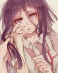 crying dangan_ronpa enoshima_junko inseki_tarou mole nail_polish nurse purple_hair spoilers super_dangan_ronpa_2 tears tsumiki_mikan 