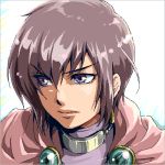  1boy cape earrings expressionless grey_hair jewelry kai_(lisalisa1983) leon_magnus lowres male solo tales_of_(series) tales_of_destiny violet_eyes 