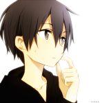  1boy black_eyes black_hair kirito male short_hair sword_art_online tsukimori_usako 