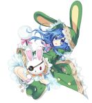 1girl absurdres animal_ears artist_request blue_eyes blue_hair coat date_a_live eyepatch highres rabbit_ears stuffed_animal stuffed_bunny stuffed_toy tagme yoshino_(date_a_live) 