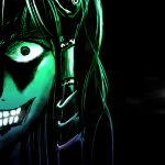  31_violence bad_id constricted_pupils creepy evil_grin evil_smile face green_skin grin kochiya_sanae rapeface smile solo source_request touhou what you_gonna_get_raped 