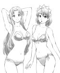  armpits bikini bra cecily_cambell cecily_campbell grayscale greyscale lingerie monochrome original panties seiken_no_blacksmith side-tie_bikini side-tie_panties swimsuit ueyama_michirou underwear 