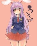  blazer bunny_ears lavender_hair long_hair necktie rabbit_ears red_eyes reisen_udongein_inaba rocb skirt solo touhou translated 