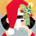  christmas christmas_tree hat mittens original sakamoto_himemi santa_hat short_hair solo 