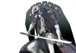  arisato_minato blue_hair chain male persona persona_3 school_uniform sword thanatos weapon 