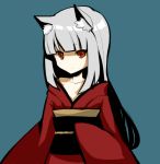  child collarbone expressionless japanese_clothes kimono long_hair nero_(pixiv1397527) no_nose red_eyes silver_hair sleeves_past_wrists white_hair 