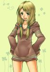  blonde_hair female final_fantasy final_fantasy_tactics geomancer_(fft) hands_on_hips long_hair open_mouth solo u_(pixiv801956) yellow_eyes 