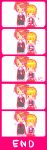  5koma absurdres beatrice blonde_hair chibi comic couple food hair_bun hair_ornament highres ice_cream red_hair redhead shiori7 silent_comic smile tears umineko_no_naku_koro_ni ushiromiya_battler 