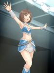  1girl bare_shoulders boots brown_eyes brown_hair cleavage cleavage_cutout cool_&amp;_sexy_(idolmaster) hands hidaka_ai idolmaster idolmaster_dearly_stars muhi11234 navel short_hair solo 