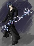  blue_hair cloak kingdom_hearts organization_xiii weapon zexion 