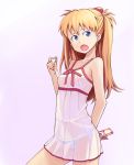  bowieknife brown_hair digital_media_player earphones ipod lingerie long_hair negligee neon_genesis_evangelion panties product_placement see-through souryuu_asuka_langley underwear white_dress white_panties 