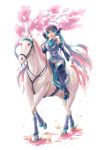  1girl boots gloves hat hatsune_miku horse leg_warmers long_hair open_mouth pixco riding solo thigh-highs thigh_boots twintails very_long_hair vocaloid 