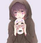  hiro_(hirohiro31) kaonashi mask personification purple_background purple_hair sen_to_chihiro_no_kamikakushi simple_background solo tears violet_eyes 