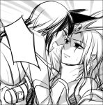  2girls ahri animal_ears eye_contact face-to-face hooreng league_of_legends looking_at_another monochrome multiple_girls open_mouth 