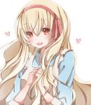  1girl blush heart hiro_(hirohiro31) kagerou_project long_hair mary_(kagerou_project) open_mouth red_eyes simple_background smile solo white_background 