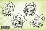  1girl ^_^ anger_vein angry aquila_military_academy blush closed_eyes expressions fang gloom_(expression) hair_ribbon open_mouth pointy_ears ponytail ribbon smile solo tears yanagi_(nurikoboshi) 