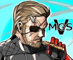  1boy beard big_boss brown_hair cigar facial_hair manly mechanical_arm metal_gear metal_gear_solid metal_gear_solid_v:_the_phantom_pain monokuro_rabbit smoking sneaking_suit solo 