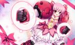  1girl :d armor gundam gundam_age gundam_age-1_titus kaname_madoka magical_girl mahou_shoujo_madoka_magica open_mouth pink_eyes pink_hair raiou smile tagme 