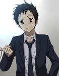  1boy brown_eyes brown_hair formal fukube_satoshi hyouka male necktie rito453 short_hair suit 
