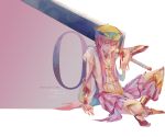  1boy absurdres braid cp_.ieng hat highres long_hair magi_the_labyrinth_of_magic pink_eyes pink_hair ren_kouha sitting smile solo sword weapon 