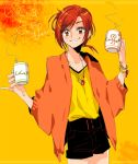  1girl flat_chest hino_akane precure red_eyes redhead short_hair smile smile_precure! solo tima 