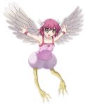  1girl blush bracelet harpy harpy_(muromi-san) monster_girl namiuchigiwa_no_muromi-san ooba_kou open_mouth pink_hair short_hair solo wings yellow_eyes 