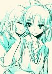  2girls aoki_reika closed_eyes hoshizora_miyuki long_hair monochrome multiple_girls precure simple_background smile smile_precure! tima 