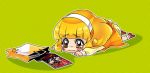  1girl blonde_hair blush chibi kise_yayoi lowres lying on_stomach precure smile_precure! solo tears tima 