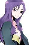  1girl character_request long_hair precure purple_hair simple_background smile solo tima white_background 