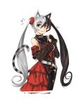 1girl animal_ears blade_&amp;_soul cat_ears cat_tail highres long_hair multicolored_hair nellen open_mouth simple_background solo tail two-tone_hair very_long_hair white_background 