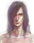  1girl androgynous calborn collarbone face faris_scherwiz faux_traditional_media final_fantasy final_fantasy_v hair_over_one_eye long_hair purple_hair realistic solo white_background 