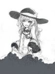  1girl ginji_(sakaki_summer) greyscale hat highres komeiji_koishi monochrome sketch touhou 