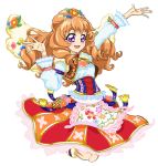  1girl aikatsu! blush brown_hair dress eyelashes hair_ornament happy himesato_maria long_hair looking_at_viewer open_mouth simple_background sinko_(sinsin) smile solo tagme violet_eyes white_background 