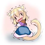  1girl animal_ears blonde_hair hoshizuki_(seigetsu) mizuhashi_parsee puru-see short_hair tail trembling 