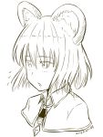  1girl animal_ears bust dated kawashina_(momen_silicon) monochrome mouse_ears nazrin short_hair simple_background solo touhou white_background 