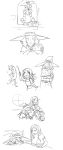  2girls age_progression baby basket bowl breasts capelet cat child cleavage comic dragon&#039;s_crown feeding food hat highres huge_breasts long_hair magic matsu-sensei monochrome multiple_girls npc old_woman silent_comic smile sorceress_(dragon&#039;s_crown) soup spoon wand witch_hat 