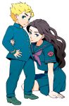  black_hair blonde_hair blue_eyes echoes_(stand) gakuran hirose_kouichi jojo_no_kimyou_na_bouken mikey_uo school_uniform serafuku stand_(jojo) yamagishi_yukako 