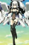  absurdres blue_eyes boots clouds date_a_live highres mecha_musume screencap short_hair sky thigh_boots thighhighs tobiichi_origami white_hair 