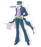  1boy black_hair gakuran hat jojo_no_kimyou_na_bouken kazuma_kaneko kazuma_kaneko_(style) kuujou_joutarou parody persona persona_2 sakusigi school_uniform solo style_parody 