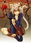  animal_ears cat_ears cat_tail curly_hair hunter_x_hunter nefelpitou nuriko-kun puppet_strings sitting tail thinking tongue tongue_out 