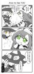  3koma chinese comic green_eyes hat highres holding_hands league_of_legends lulu_(league_of_legends) monochrome star symbol-shaped_pupils veigar yan531 yellow_eyes 