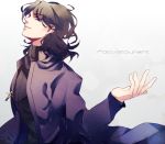  1boy brown_hair copyright_name cross cross_necklace fate/stay_night fate_(series) jewelry kotomine_kirei necklace purinnkawayusu solo violet_eyes 
