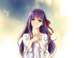  1girl adult fate/stay_night fate_(series) hair_ribbon long_hair matou_sakura migillu purple_hair ribbon violet_eyes 