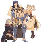  2boys 2girls armor blonde_hair blush boots box closed_eyes dress fire_emblem fire_emblem:_kakusei flower frederik_(fire_emblem) headpiece krom laughing liz_(fire_emblem) multiple_boys multiple_girls my_unit nintendo skirt twintails 