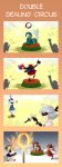  4koma absurdres ball beachball blindfold cirno comic english hakurei_reimu hat highres imaizumi_kagerou izayoi_sakuya kirisame_marisa knife red_eyes redhead sekibanki tears tied_up top_hat touhou wakasagihime wand wool_(miwol) 