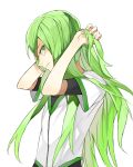  1boy 544920432_(artist) enkidu_(fate/strange_fake) fate/strange_fake fate_(series) green_eyes green_hair highres long_hair solo trap 